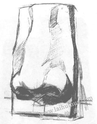 石膏鼻子素描画法步骤02