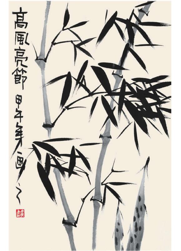 竹子儿童国画