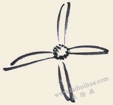 菊花儿童国画画法步骤03