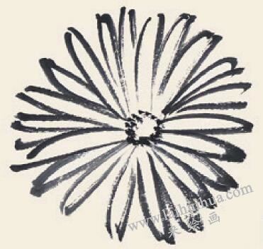 菊花儿童国画画法步骤04