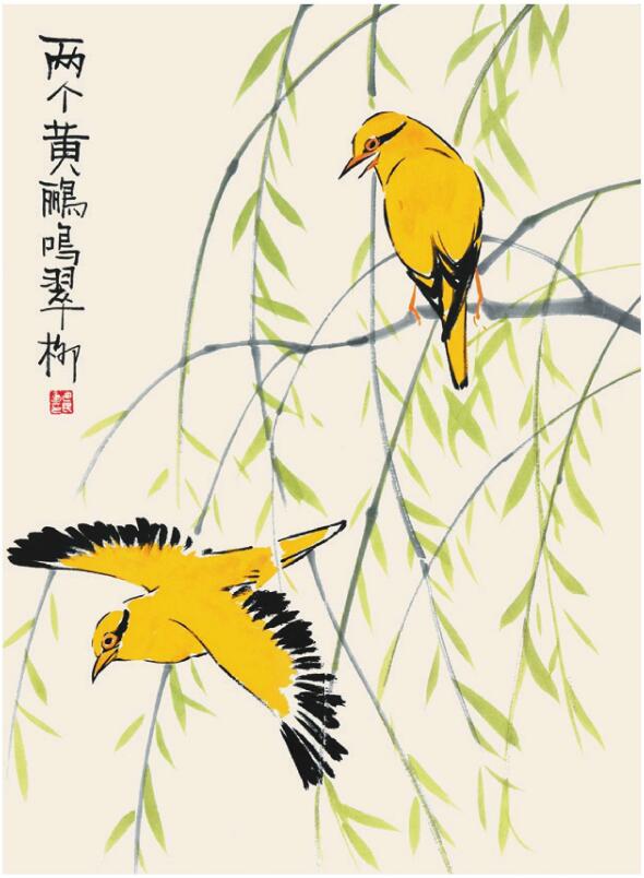 黄鹂儿童国画