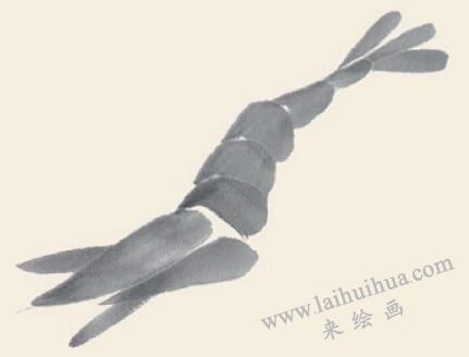 虾的儿童国画画法步骤04