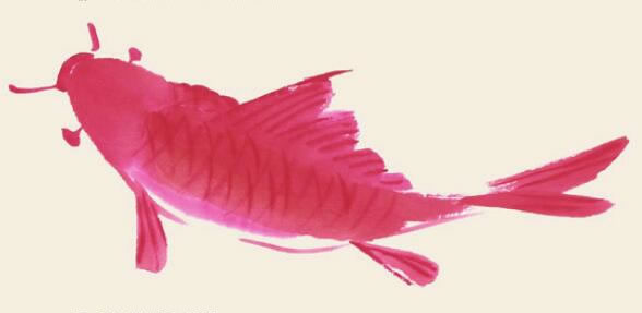 鲤鱼儿童国画