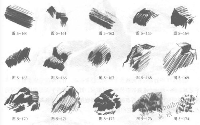 岩石边缘和表面的素描方法01