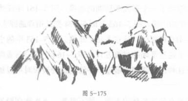 风景素描中大块岩石的素描画法01