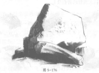 风景素描中大块岩石的素描画法02