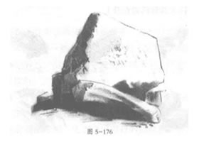 大块岩石的素描画法