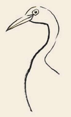 丹顶鹤儿童国画画法步骤02