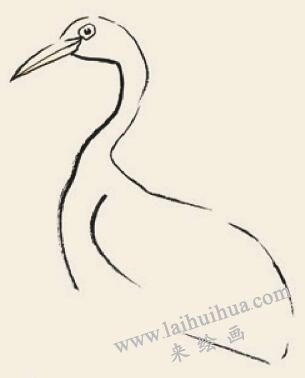 丹顶鹤儿童国画画法步骤03