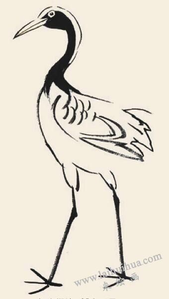 丹顶鹤儿童国画画法步骤04