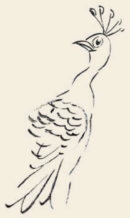 孔雀儿童国画画法步骤03