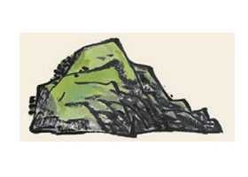 山坡儿童国画