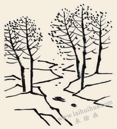 春山新雨儿童国画画法步骤03