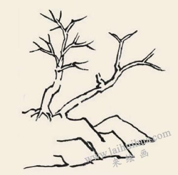 野渡春风儿童国画画法步骤02