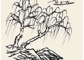 野渡春风儿童国画