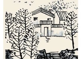 山村秋色儿童国画