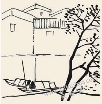 水乡金秋儿童国画画法步骤03