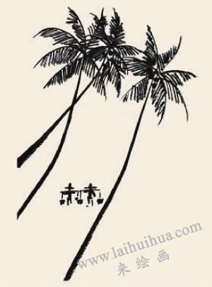 三亚落日儿童国画画法步骤03
