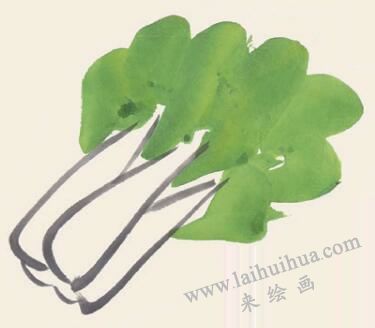 白菜儿童国画画法步骤03