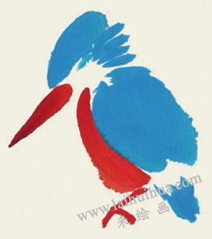 翠鸟儿童国画画法步骤03