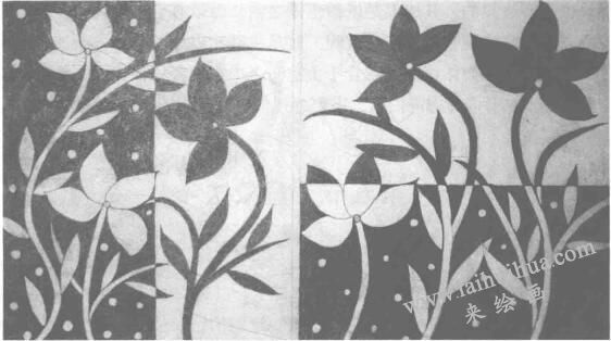 正形与负形作品，设计素描