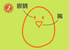 在鸡窝里的小鸡简笔画画法步骤02