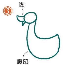 湖面上的鸭子简笔画画法步骤03