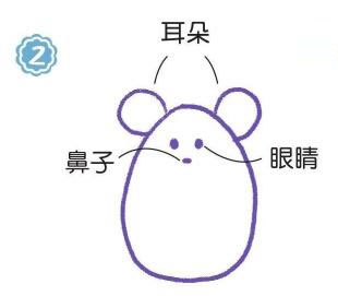 草地上的老鼠简笔画画法步骤02
