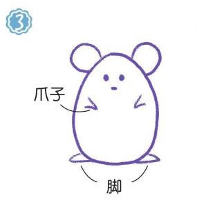 草地上的老鼠简笔画画法步骤03