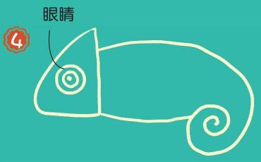 树上的变色龙简笔画画法步骤04