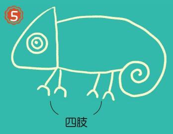 树上的变色龙简笔画画法步骤05