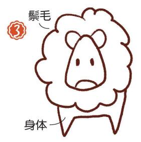 草原上的狮子简笔画画法步骤03
