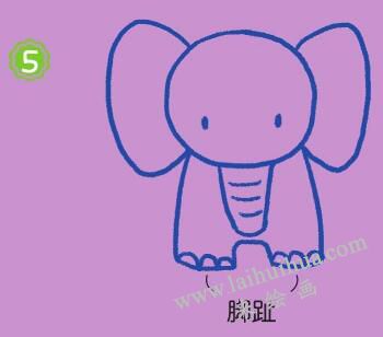 草原上的大象简笔画画法步骤05