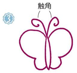 花园里的蝴蝶简笔画画法步骤03
