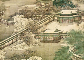 清代袁江《梁园飞雪图》赏析