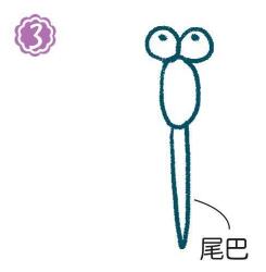 空中的蜻蜓简笔画画法步骤03