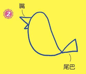 在树上的鸟儿简笔画画法步骤02