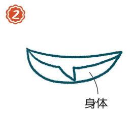海里的鲨鱼简笔画画法步骤02