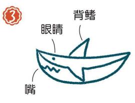 海里的鲨鱼简笔画画法步骤03