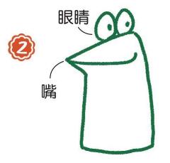 荷叶上的青蛙简笔画画法步骤02
