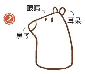 河边的河狸简笔画画法步骤02