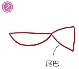 鱼缸的孔雀鱼简笔画画法步骤02