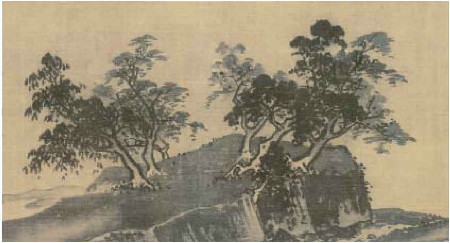 《溪山清远图》之树法