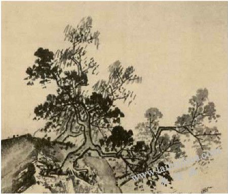 《溪山清远图》中树的画法