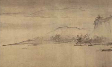 《溪山清远图》之岸坡