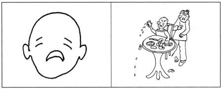 哀表情，简笔画