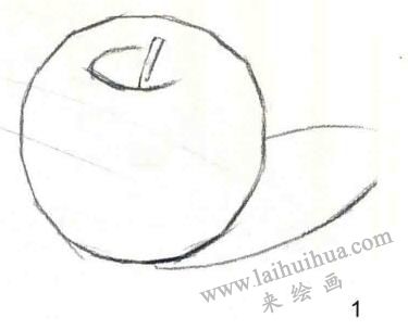 青苹果素描作画步骤01