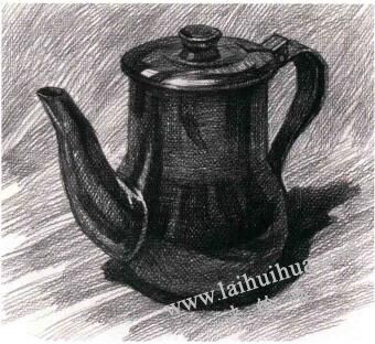 不锈钢水壶素描画法步骤04