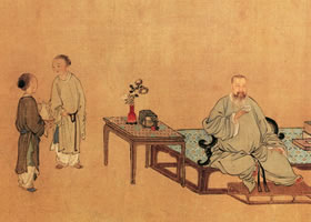 清代禹之鼎《王原祁艺菊图》赏析