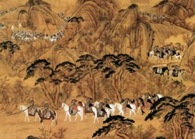 郎世宁《弘历哨鹿图》